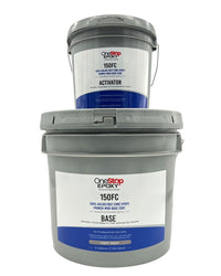 Thumbnail for 150 Fast Cure self leveling 100% solids epoxy kit including base and activator buckets; functions as a primer, base coat, and moisture vapor barrier.