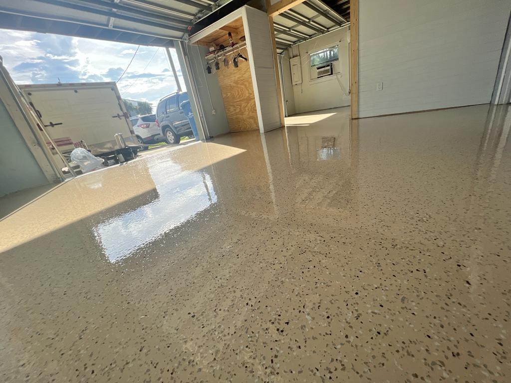 Partial Flake Epoxy Flooring System - Solid Color Flakes