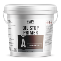 Thumbnail for A professional product shot of a white plastic bucket containing APF Oil Stop Primer Part A, labeled as 3/4 gallon (2.84L), designed specifically for bonding to oil-contaminated and hydrocarbon-soaked concrete floor surfaces.