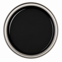 Thumbnail for Overhead view of a metal can filled with smooth, Black liquid pigment, showing a balanced neutral tone for industrial floor coatings.
