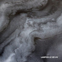 Thumbnail for Close-up sample of a black and silver marble metallic epoxy floor with deep 3D pigment movement using LABPOX LV 3D UV