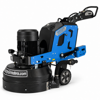 Thumbnail for Grizzly Grinders Pappa Bear planetary concrete floor grinder with a blue frame, black motor housing, and Grinders.com branding on the lower shroud against a white background.