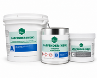 Thumbnail for Complete 3-component kit of LABFENDER Aliphatic Polyurethane including Part A resin, Part B hardener, and Part C Aluminum Oxide additive.
