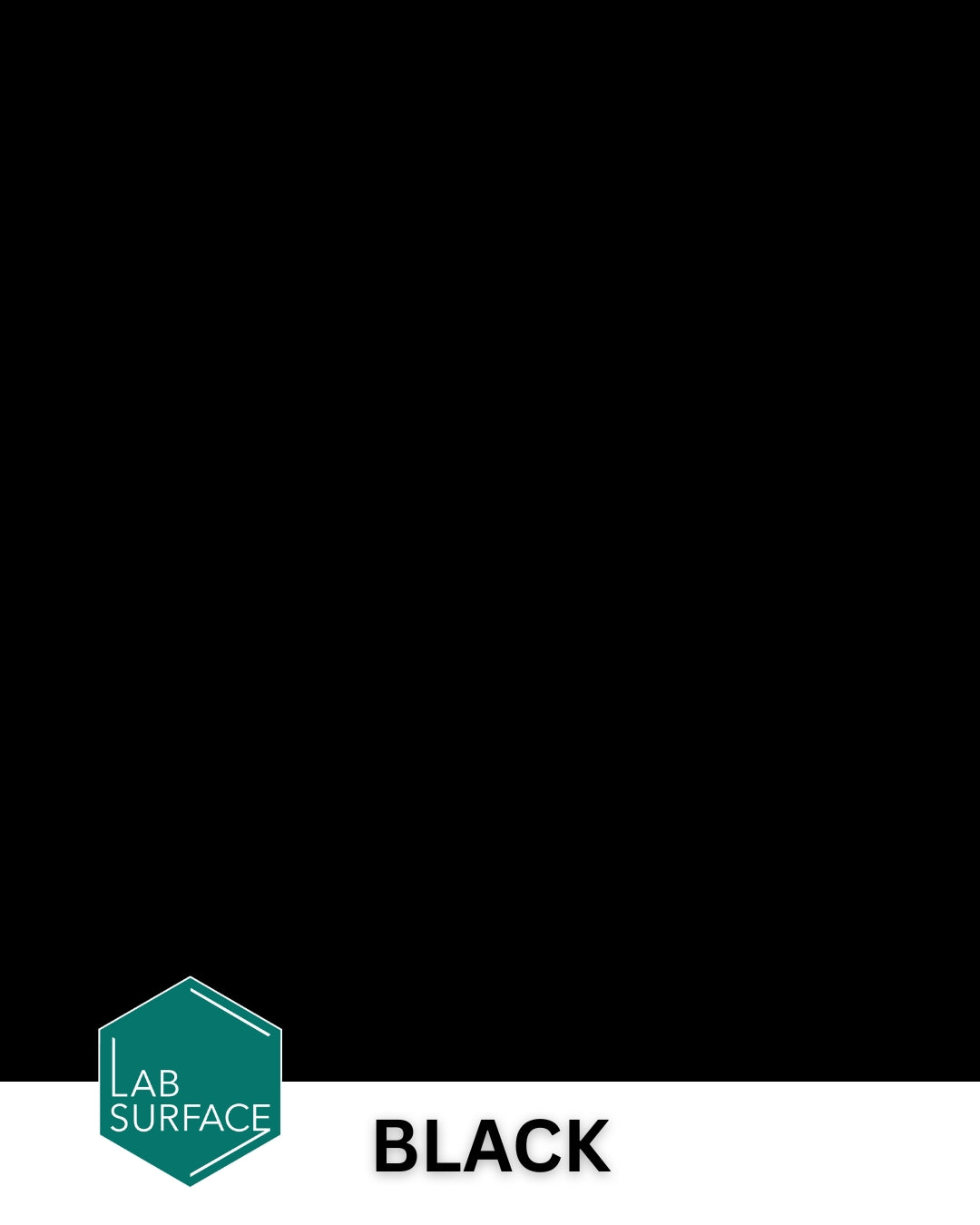 LabSurface LABPOX 30 Black solid color epoxy resin, providing a deep, high-gloss obsidian finish for showrooms.