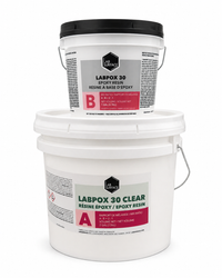 Thumbnail for Two buckets of LabSurface LABPOX 30 100% solids epoxy resin on a white background, designed for high-performance floor coatings.