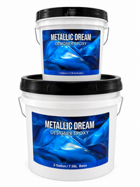 Thumbnail for Two white buckets with blue and black Metallic Dream labels stacked vertically; includes a 2-gallon base and 1-gallon activator.