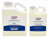 Thumbnail for Two-part One Stop Epoxy countertop resin kit featuring a 1-gallon Resin jug and a 64oz Activator jug, showing a professional-grade 2 to 1 mix ratio.