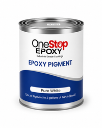 Thumbnail for Pure White epoxy pigment in a 32oz metal container for 100% solids epoxy floor coatings by One Stop Epoxy.