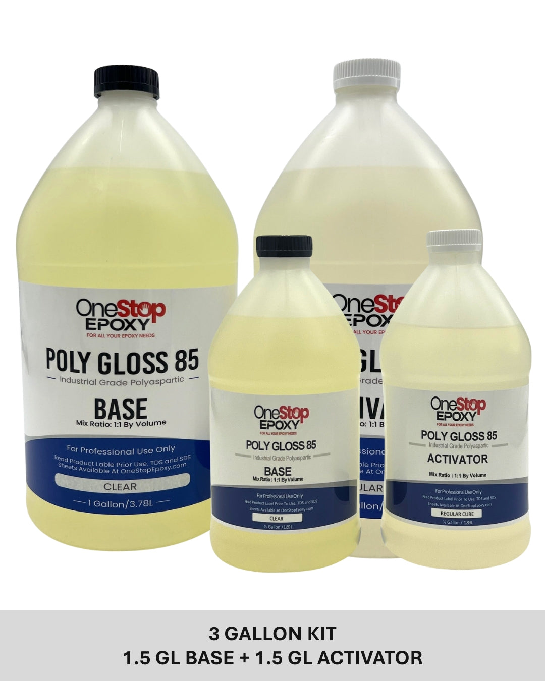 Poly Gloss 85 Polyaspartic | High Gloss Topcoat System | 1, 2, & 3 Gallon Kits Poly Gloss 85 Polyaspartic | High Gloss Topcoat System | 1, 2, & 3 Gallon Kits