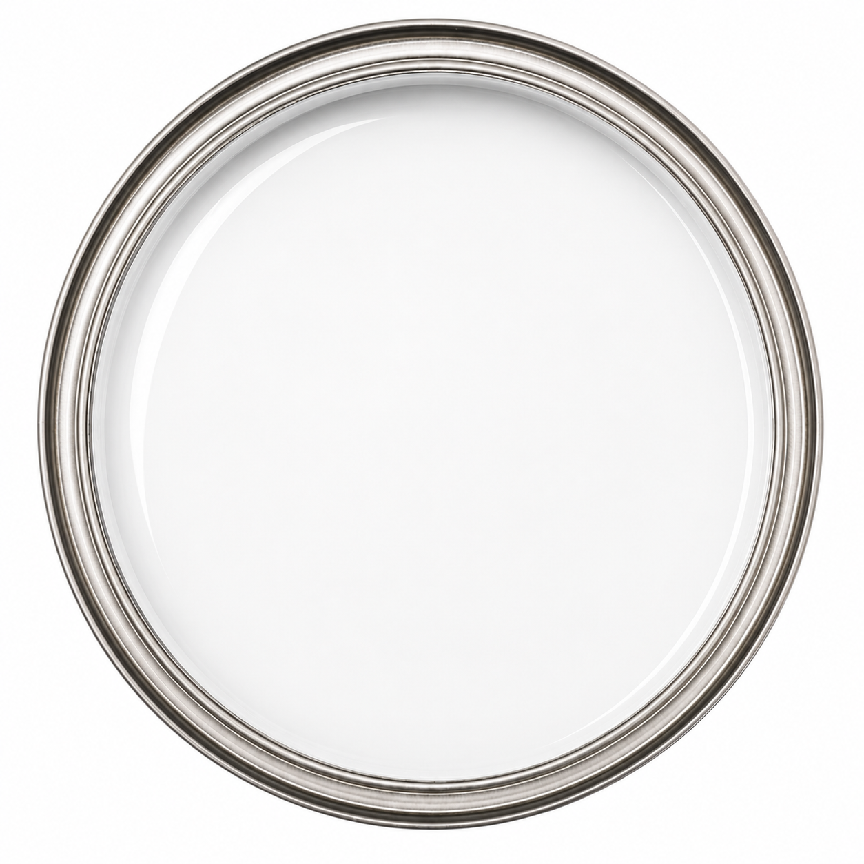 Top-down view of an open metal can filled with smooth, high-viscosity Pure White liquid epoxy pigment by One Stop Epoxy.