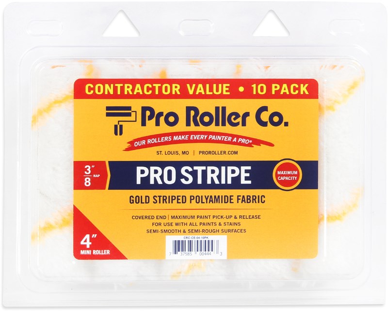 4" x 3-8" Pro Stripe - Gold Stripe Polyamide Mini Roller - 10 Pack