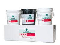 Thumbnail for Labpox 35 100% Solids Epoxy 3 Gallon Kit featuring two Part A buckets and one Part B activator for professional concrete floor coating.